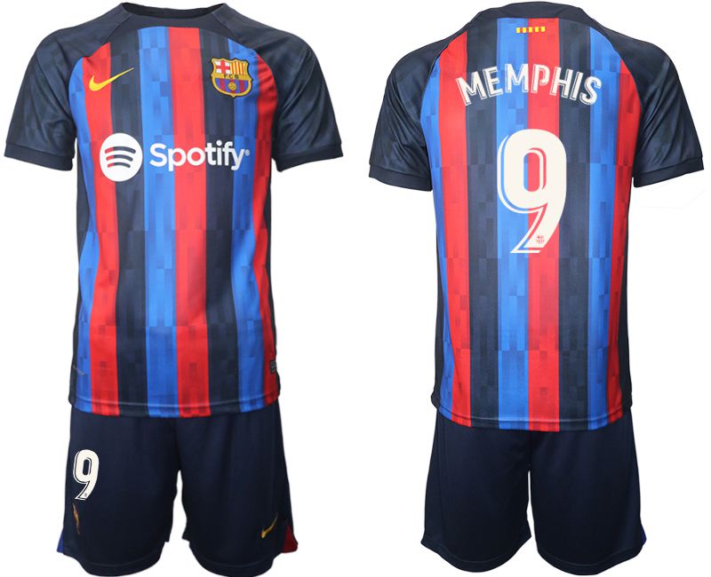 Men 2022-2023 Club Barcelona home blue 9 Soccer Jerseys